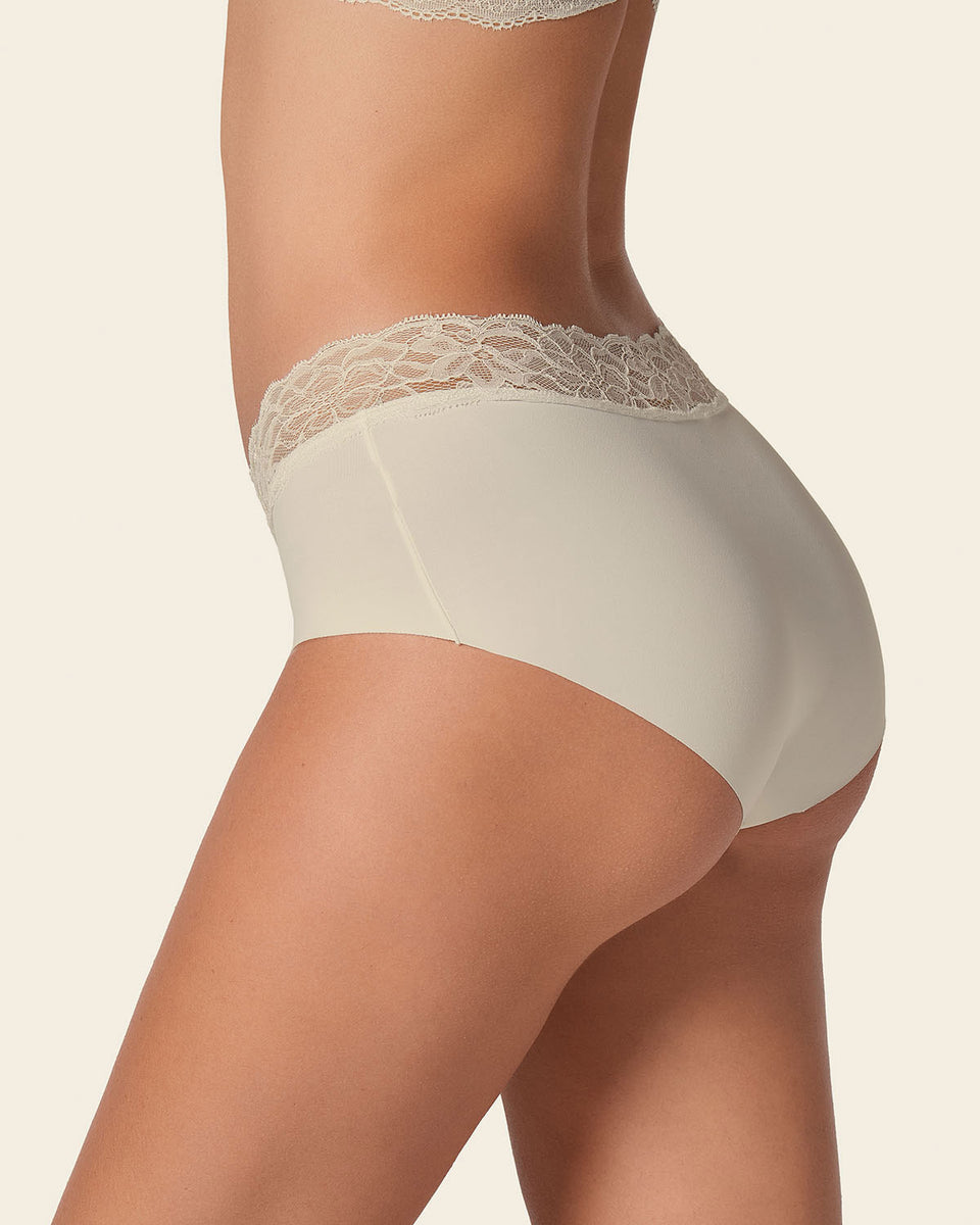 Braga culotte en tela ultraliviana con franja de encaje