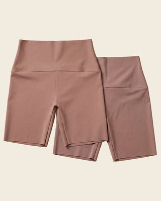 Paquete x 2 shorts de compresión moderada aspecto invisible con fajón antideslizante#color_857-habano