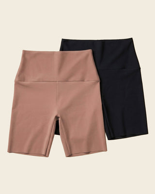 Paquete x 2 shorts de compresión moderada aspecto invisible con fajón antideslizante#color_s01-surtido