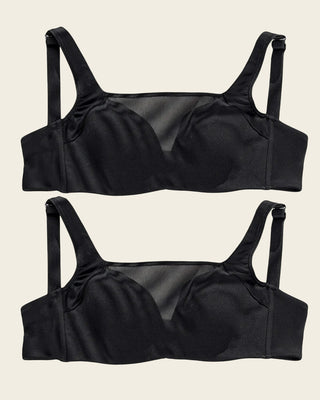 Paquete x 2 sujetadores brastop con buen cubrimiento de sisa y espalda#color_700-negro