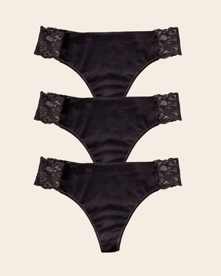 Paquete x 3 tangas invisibles con toques de encaje en laterales#color_700-negro