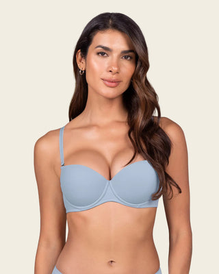 Sujetador copa lisa con aros y push up incorporado#color_591-azul-claro