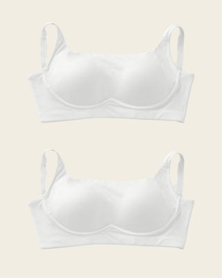 Paquete x 2 sujetadores sin aro ultracómodos de alto soporte y cubrimiento Everyday Bra#color_000-blanco